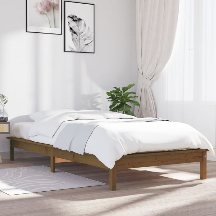 Maison exclusive - estructura de cama madera maciza pino marrón miel 90x200 cm
