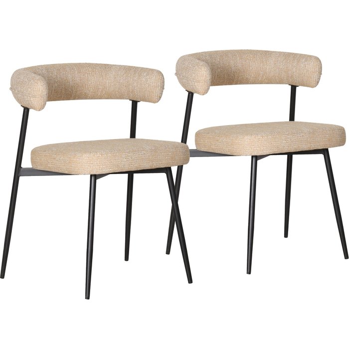 Pack de 2 sillas de tela amarillo jaspeado thea