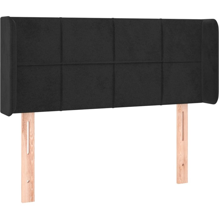 Cabecero de terciopelo negro 103x16x78/88 cm - comfortxl