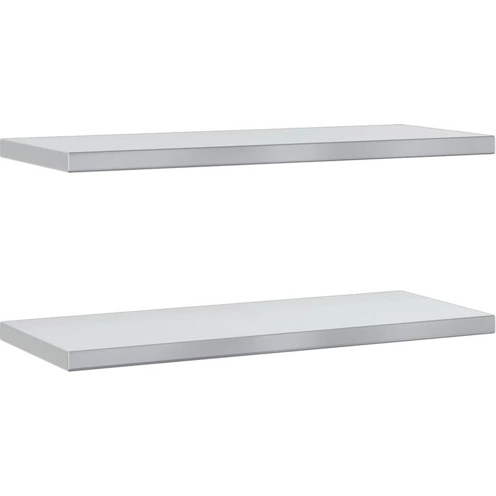 Estantes de pared 2 uds acero inoxidable plateado 75x30x3 cm - comfortxl