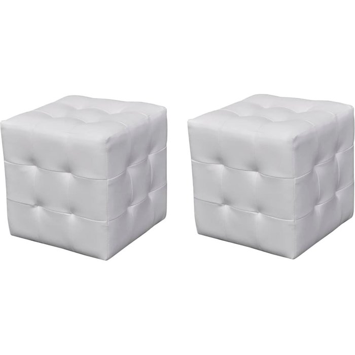 Taburetes cubo blancos