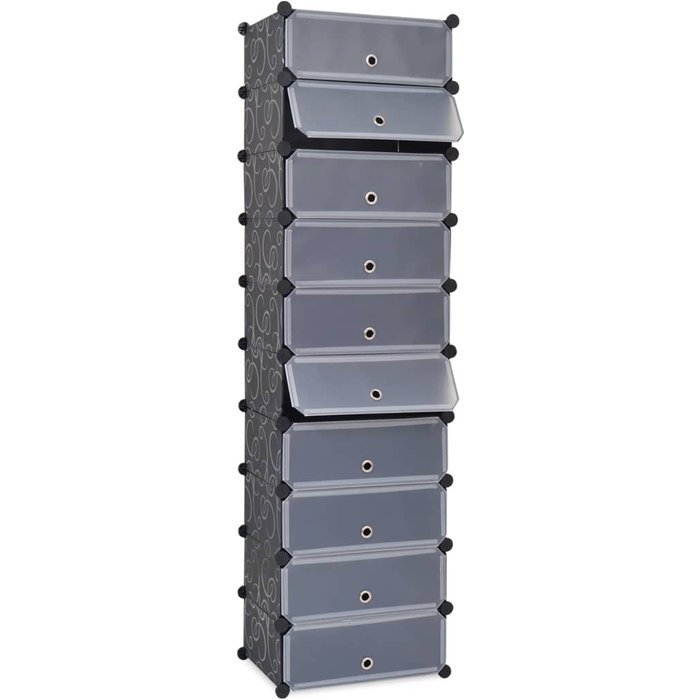 Zapatero con 10 compartimentos negro