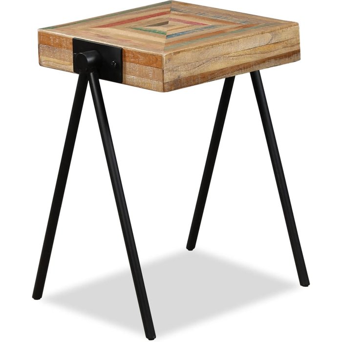 Mesa auxiliar de teca maciza reciclada