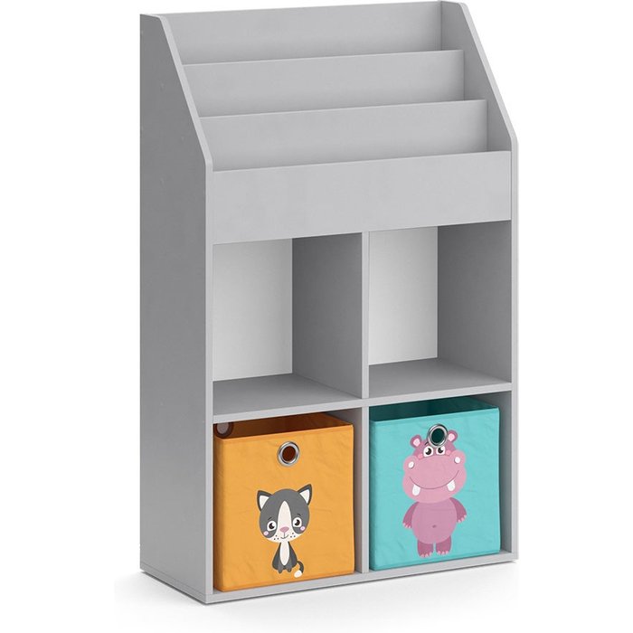Vicco estantería infantil luigi, gris, 72 x 114.2 cm con 2 cajas plegables