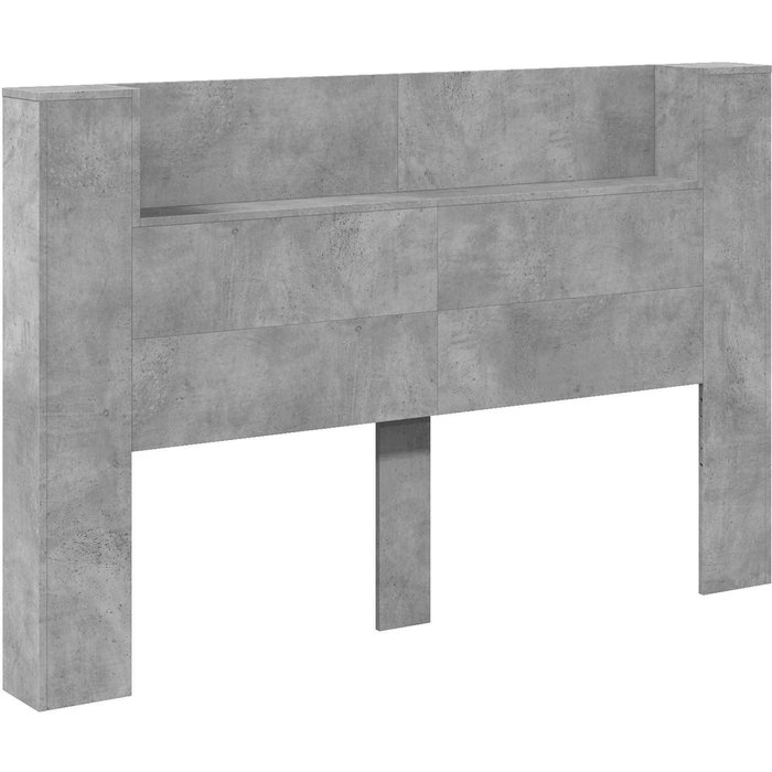 Cabecero cama - mueble cabecero con estante gris concreto 160 x 16,5 x 103,5 cm