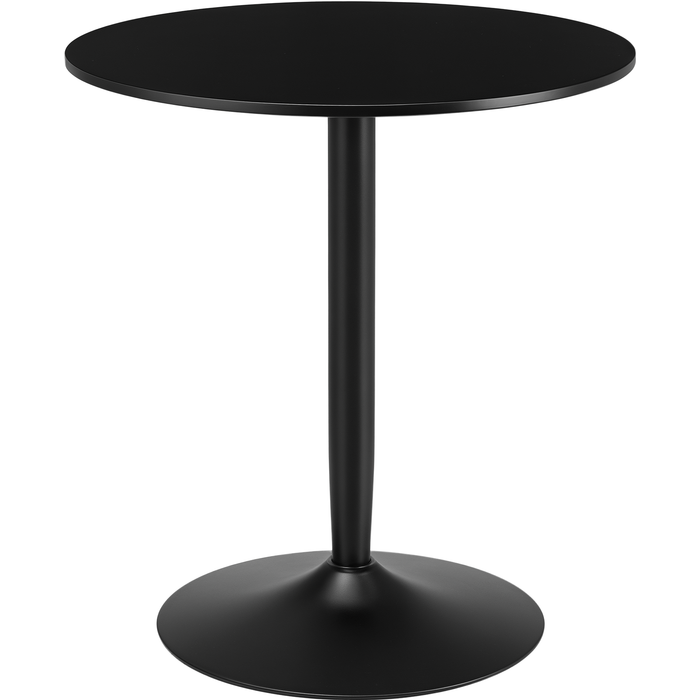 Mesa de comedor redonda moderna 2 personas base acero ø70x75cm negra