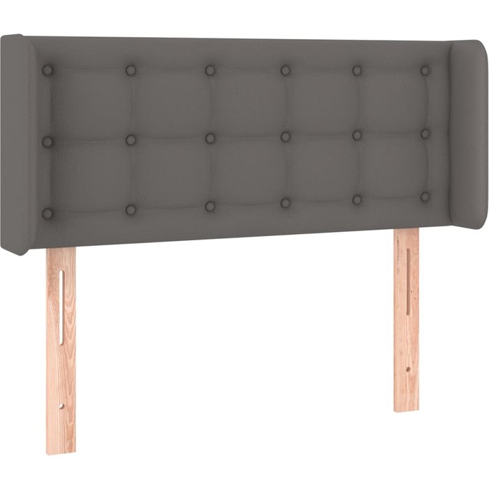Cabecero cama - mueble cabecero de cuero sintético gris 93x16x78/88 cm