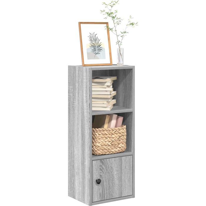Librería sonoma gris de 31x24x77 cm, madera de ingeniería. - pangivo