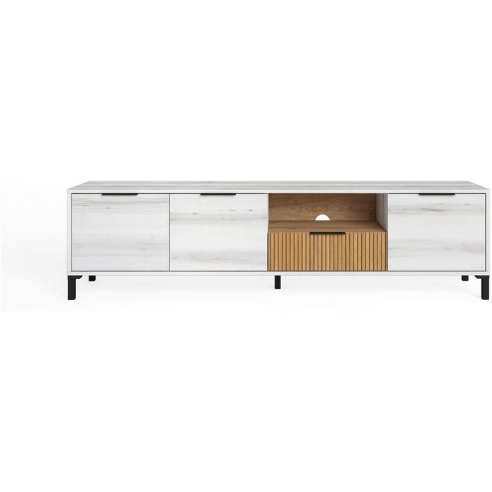 Mueble de tv tokio 3 puertas + cajón rayado/natural 46,7x178x40 cm