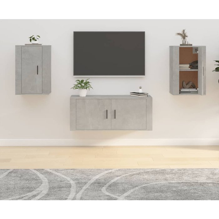 Maison exclusive - muebles para tv de pared 2 uds gris hormigón 40x34,5x60 cm