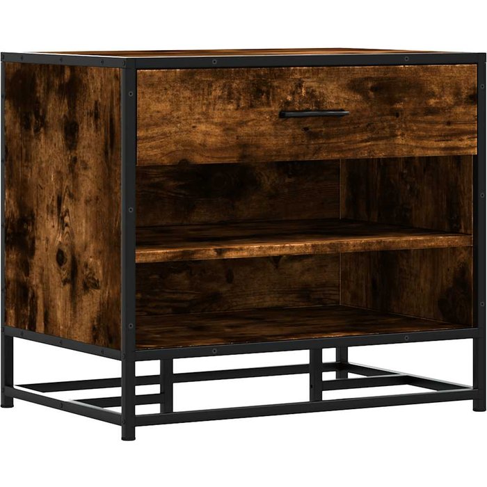 Banco zapatero madera de ingeniería roble ahumado 60x40x53,5 cm - comfortxl