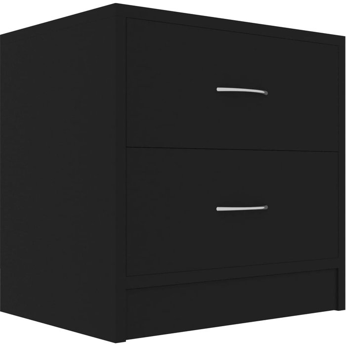 Mesita de noche madera contrachapada negro 40x30x40 cm - comfortxl