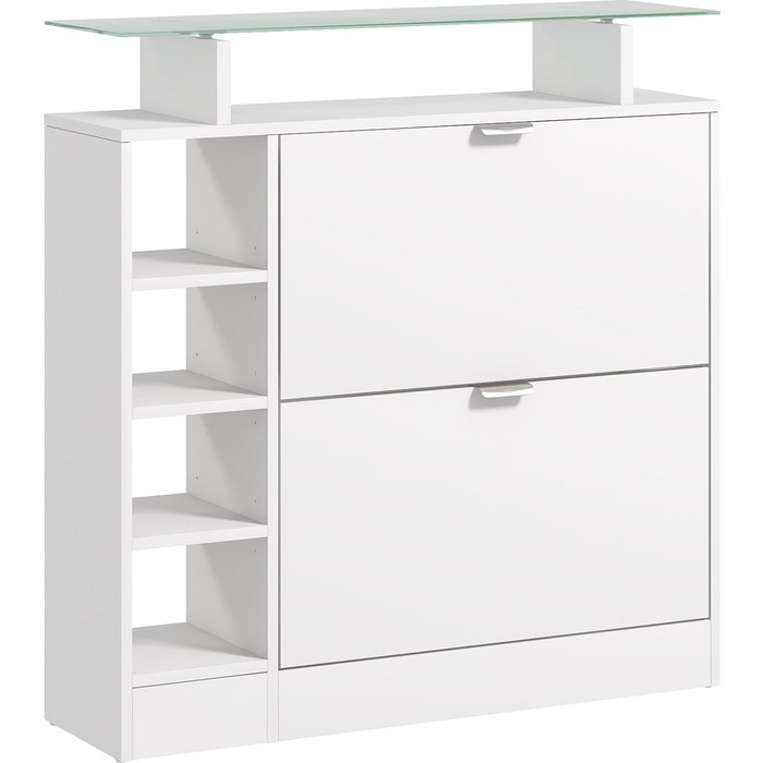 Zapatero homcom melamina de madera blanco 89x25x92 cm