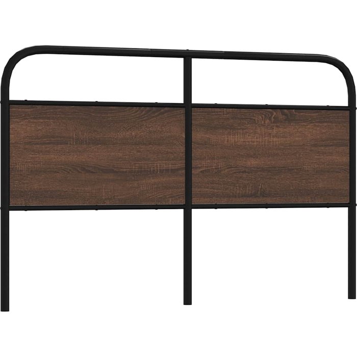Cabecero de roble marrón 160 cm acero y madera contrachapada
