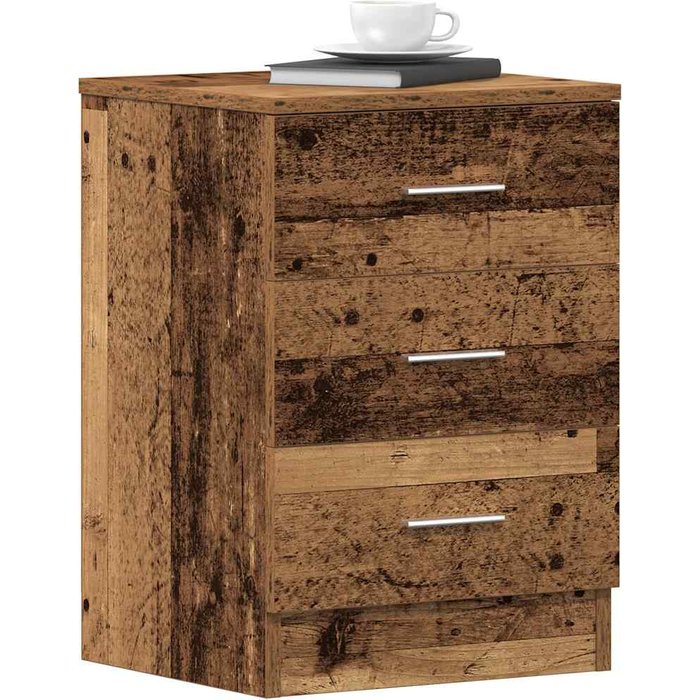 Mesitas noche 2uds madera contrachapada madera vieja 38x35x55cm vidaxl