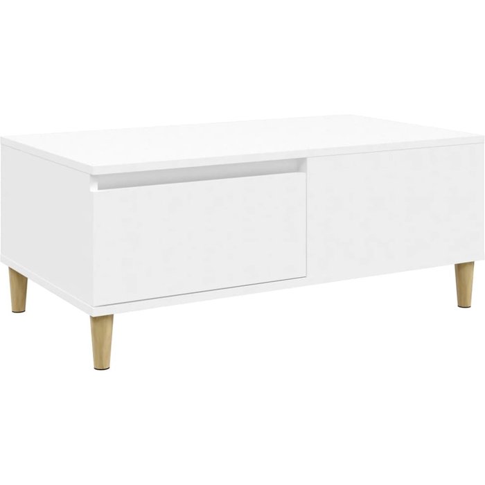 Mesa de centro de contrachapado blanco 90x50x36,5 cm - comfortxl