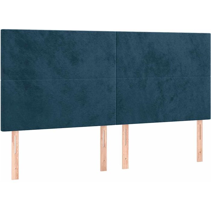 Cabecero cama - mueble cabecero terciopelo azul oscuro 200x5x118/128 cm