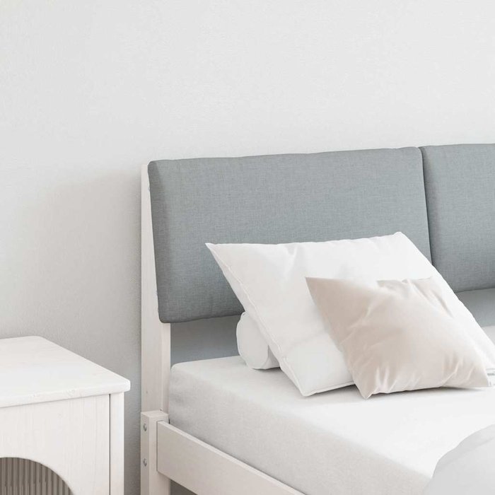 Cabecero tapizado gris claro 120 cm madera de pino macizo vidaxl