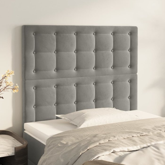 Maison exclusive - cabecero gris claro 100x5x118/128 cm terciopelo