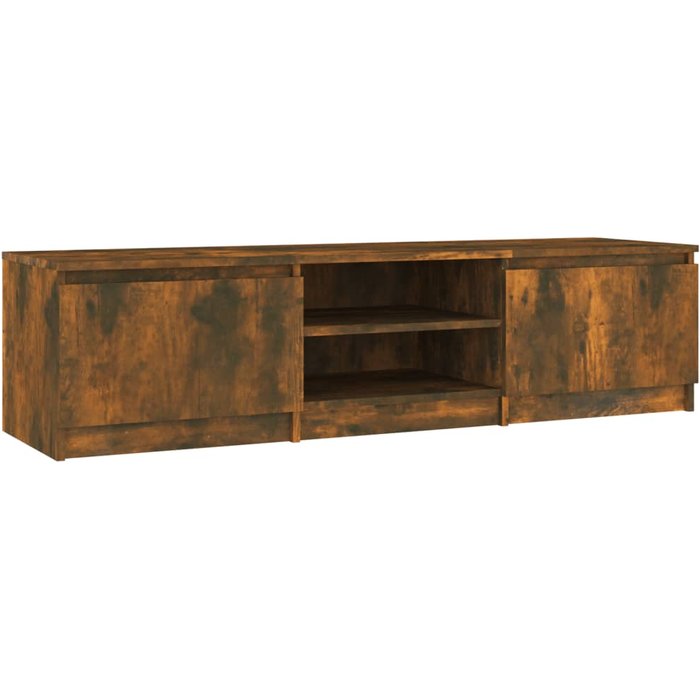 Mueble tv roble ahumado 140x40x35,5 cm madera contrachapada
