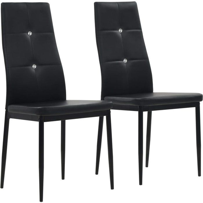 Sillas de comedor 2 unidades cuero sintético negro