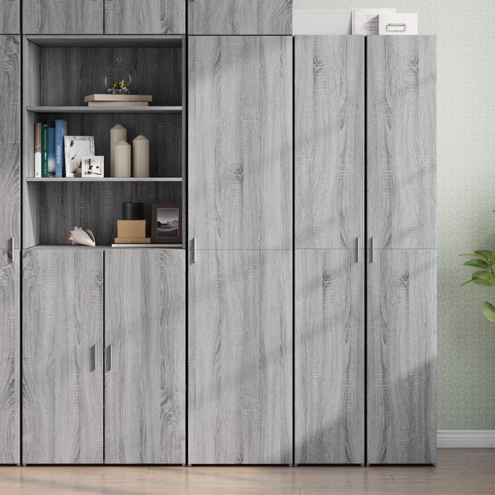 Vidaxl aparador de madera de ingeniería gris sonoma 45x42,5x185 cm