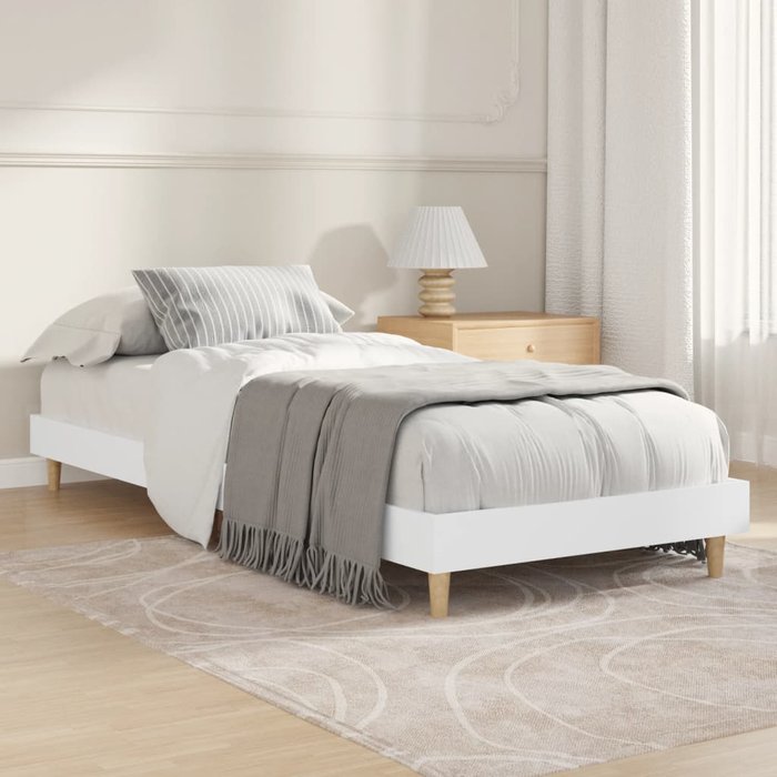 Vidaxl estructura de cama madera de ingeniería blanca 75x190 cm