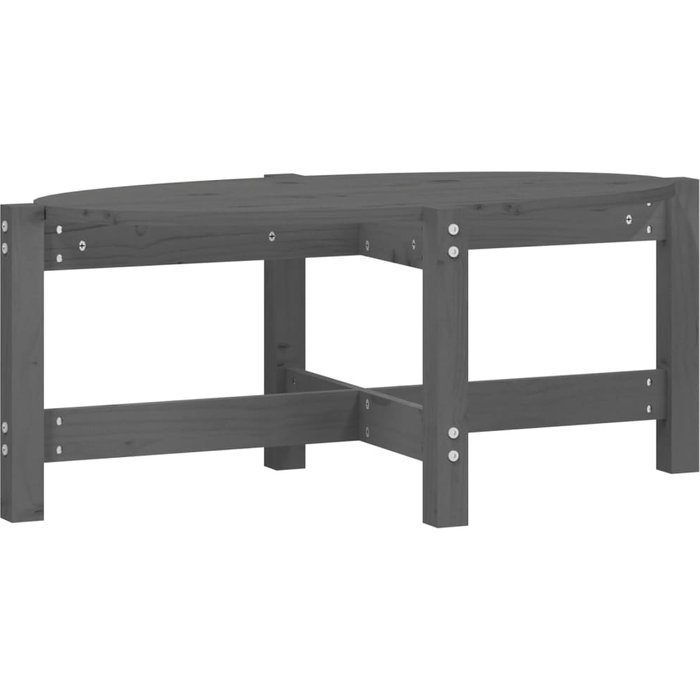 Mesa de centro de pino macizo, gris, 87x48x35 cm - comfortxl