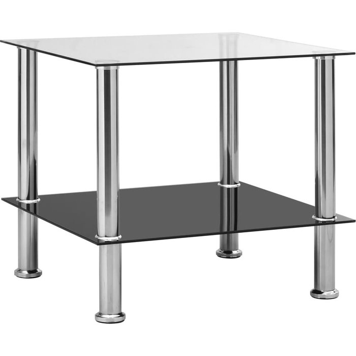 Mesa auxiliar transparente 45x50x45 cm vidrio templado