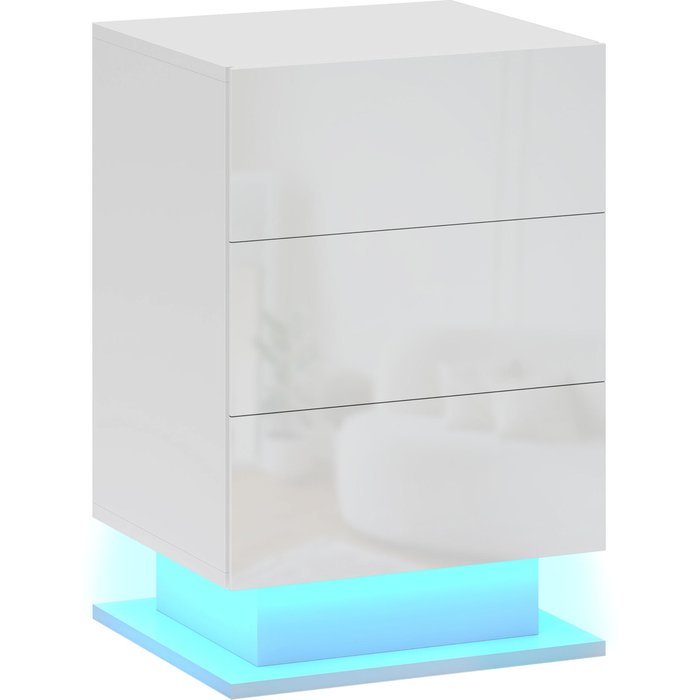 Mesita de noche homcom melamina de madera blanco 40x35x60 cm