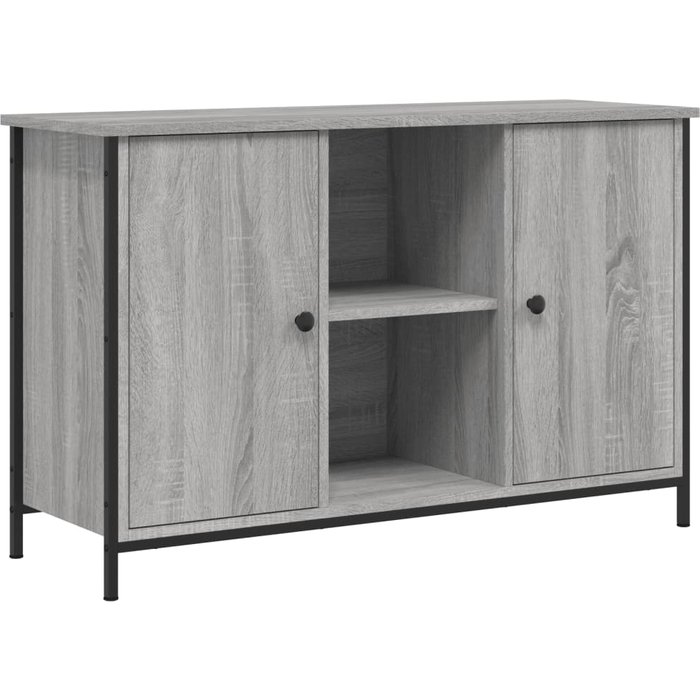 Mueble tv sonoma gris 100x35x65 cm madera contrachapada