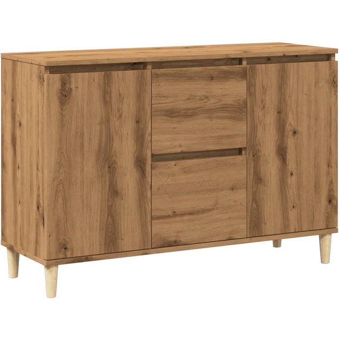 Aparador de madera de ingeniería roble artisan 102x35x70 cm unico / marrón