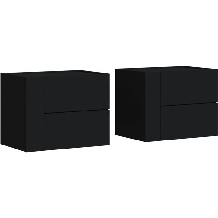 Mesitas de noche de pared 2 unidades negra 45x30x35 cm - comfortxl
