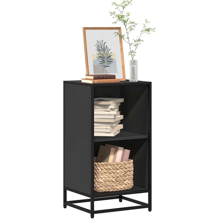 Librería negra, 40x35x76 cm, madera de ingeniería. - pangivo