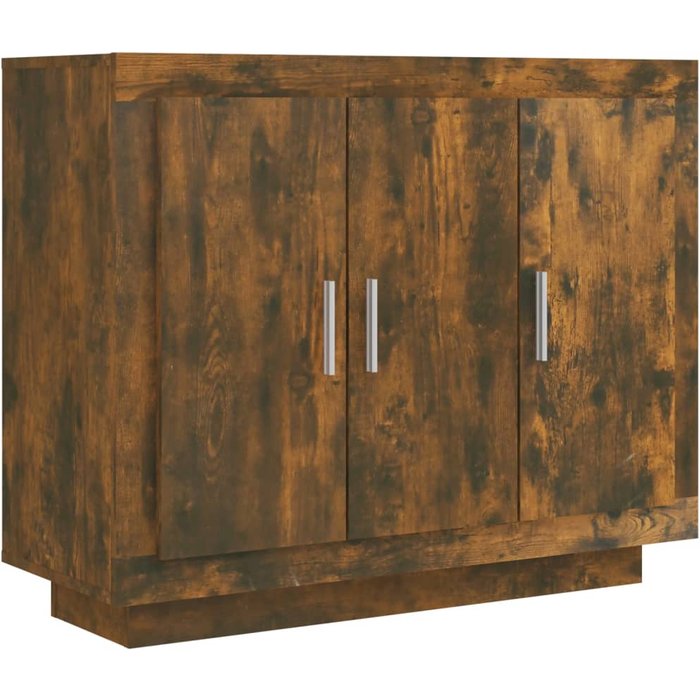 Aparador madera contrachapada color roble ahumado 92x35x75 cm - comfortxl