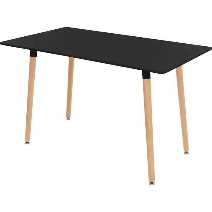 Mesa de comedor de madera negra 120x70x74,5cm rectangular para salón o cocina