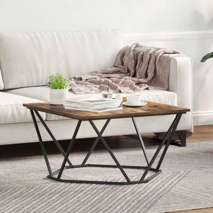 Mesa de centro de roble ahumado, 80 x 80 x 45 cm
