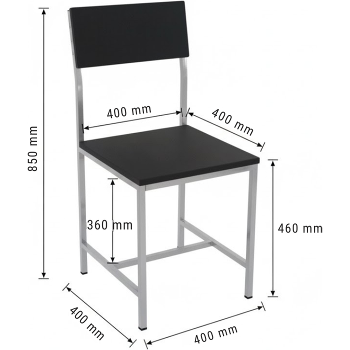 Silla milano color negro hobeto 144522