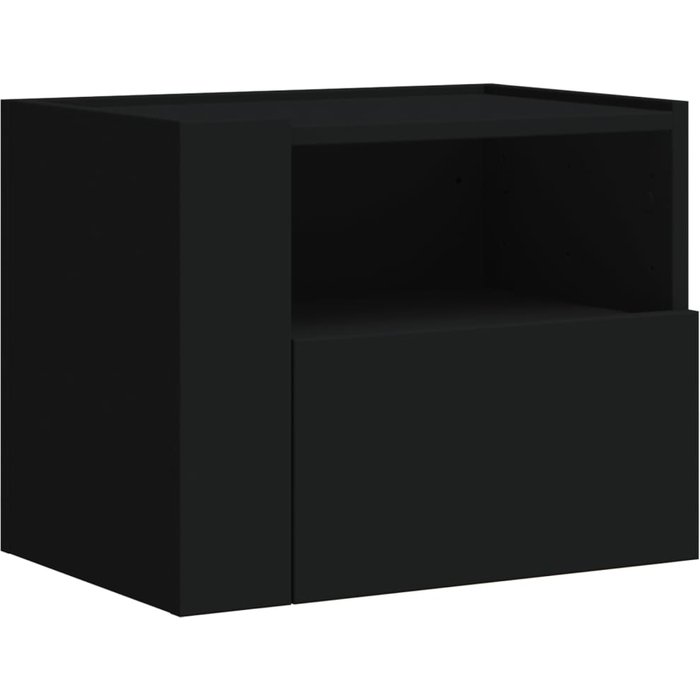 Mesita de noche,mesilla de noche de pared negra 45x30x35 cm cfw424879