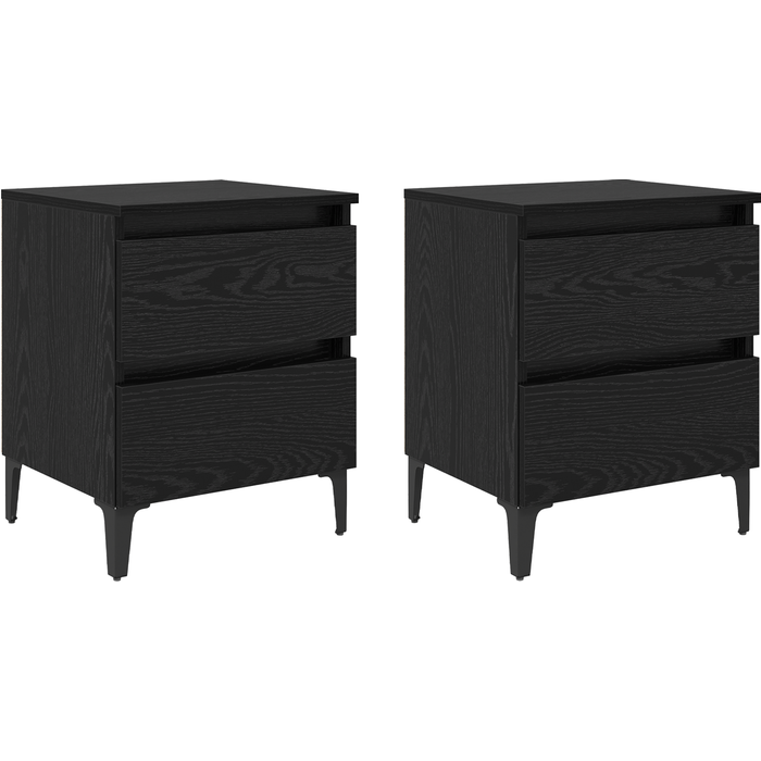 Cabinets de cama 2 uds roble negro 40x35x50 cm madera ingenierizada cfw73154