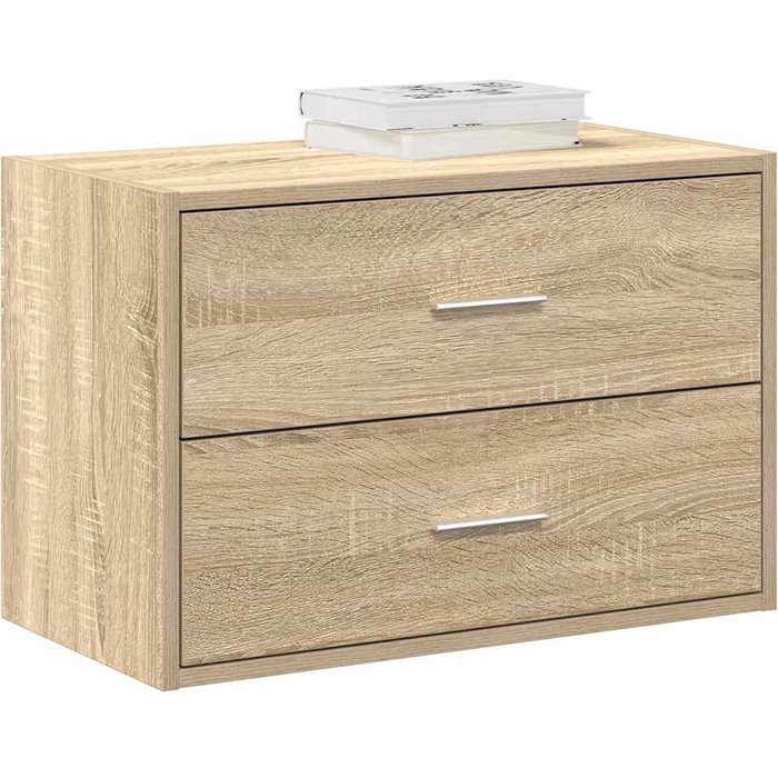 Armario con 2 cajones roble sonoma 60x31x40 cm madera contrachapada