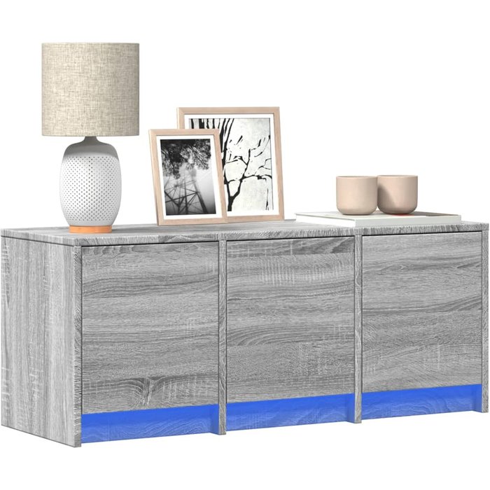 Mueble tv con led sonoma gris 97x34x40 cm madera contrachapada