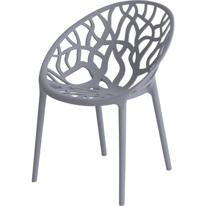 Anulado-silla de comedor y cocina neem de polipropileno gris.