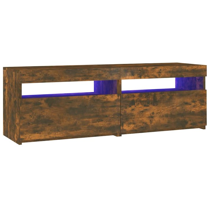 Mueble de tv con iluminación led roble ahumado 120x35x40 cm - comfortxl