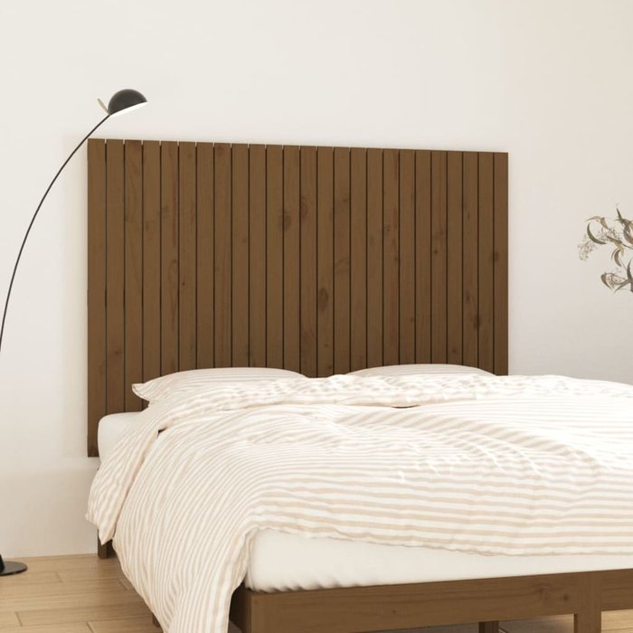Vidaxl cabecero de cama pared madera maciza marrón miel 159,5x3x110 cm