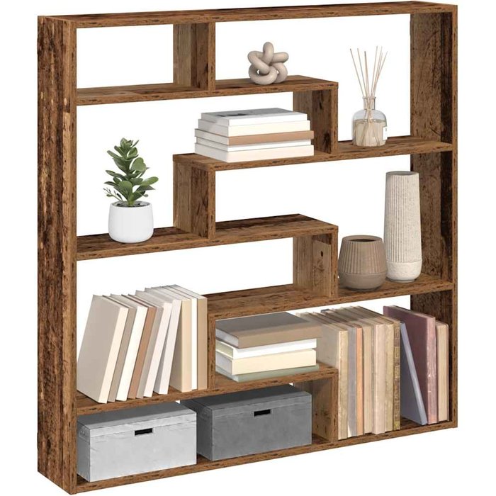 Estante cubo de pared 7 compartimentos madera vieja madera contrachapada