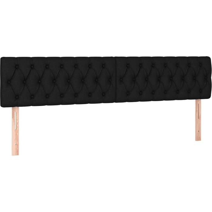 Cabeceros 2 unidades de tela negro 90x7x78/88 cm - comfortxl