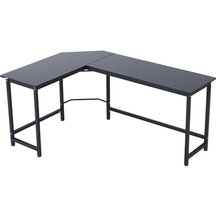 Mesa de oficina en l 168x120x75cm estructura acero escritorio esquina negro