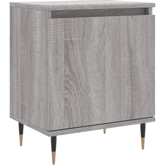 Mesita de noche gris sonoma 40x30x50 cm de madera contrachapada