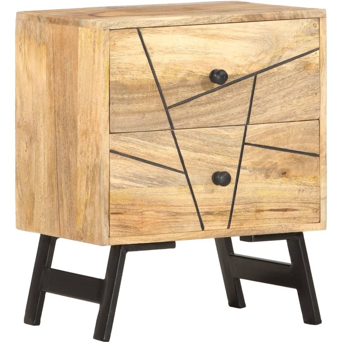 Vidaxl mesita de noche de madera maciza de mango 40x30x50 cm